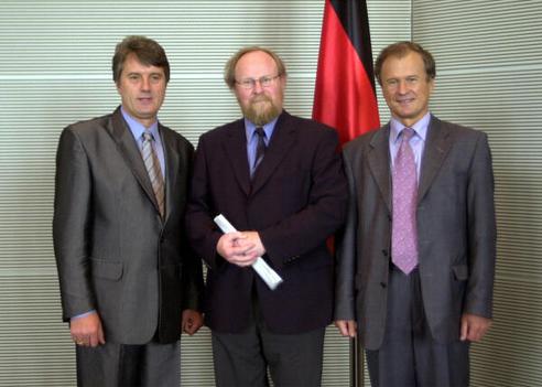 Thierse, Wolfgang; Juschtschenko, Viktor; Gladko, Valerij Reichstagsgebäude, Empfangsraum