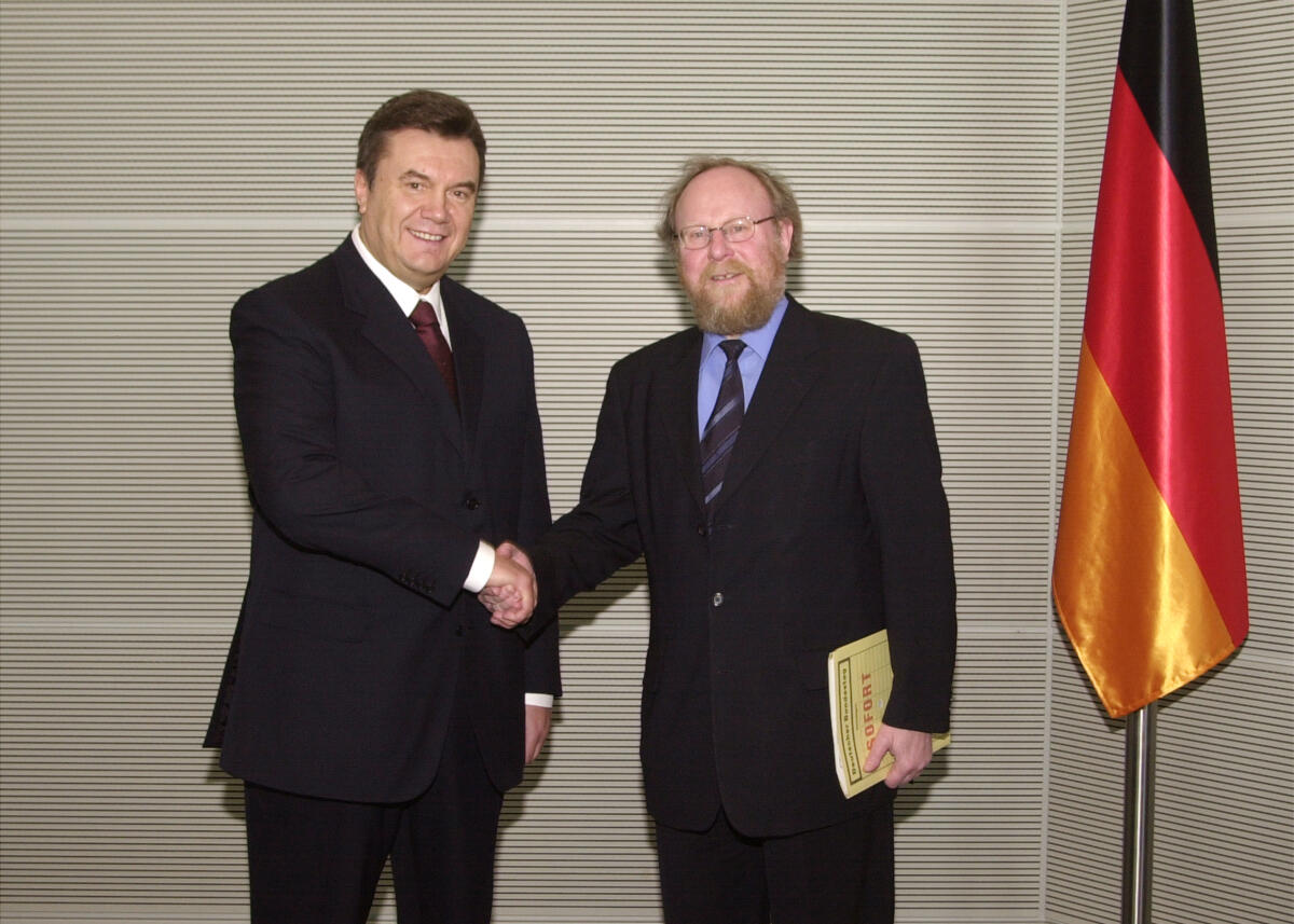 Thierse, Wolfgang; Janukowytsch, Wiktor Fedorowytsch Bundestagspräsident Wolfgang Thierse, SPD, empfängt den Ministerpräsidenten der Ukraine, Wiktor Fedorowytsch Janukowytsch