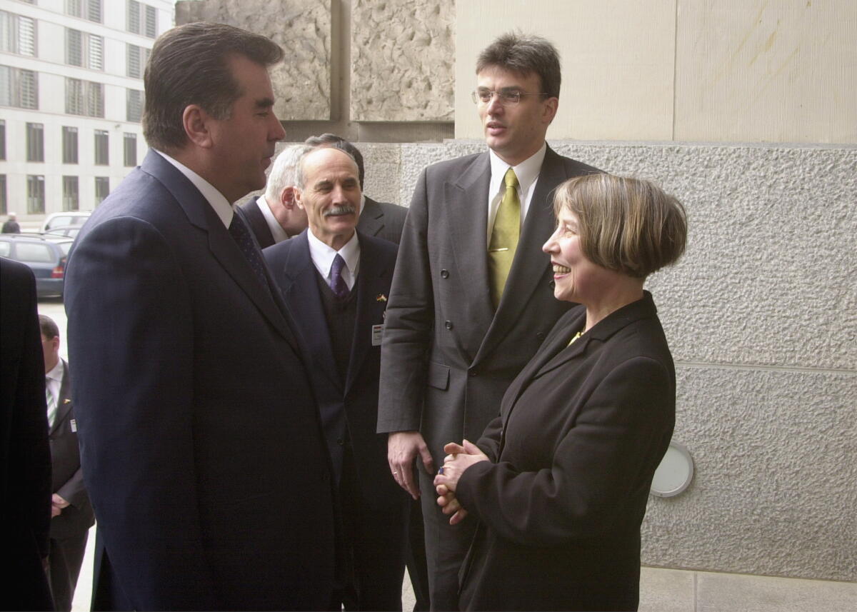 Rachmonow, Emomali Scharipowitsch; Vollmer, Antje Bundestagsvizepräsidentin Dr. Antje Vollmer, B90/Die Grünen, empfängt den Präsidenten der Republik Tadschikistan, Emomali Scharipowitsch Rachmonow