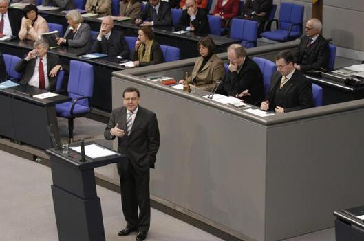 Schröder, Gerhard; Fischer, Joseph; Thierse, Wolfgang Reichstagsgebäude, Plenarsaal
