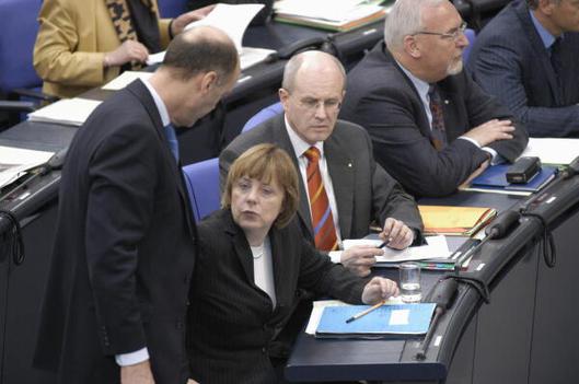 Meyer, Laurenz; Merkel, Angela; Kauder, Volker; Zöller, Wolfgang Reichstagsgebäude, Plenarsaal