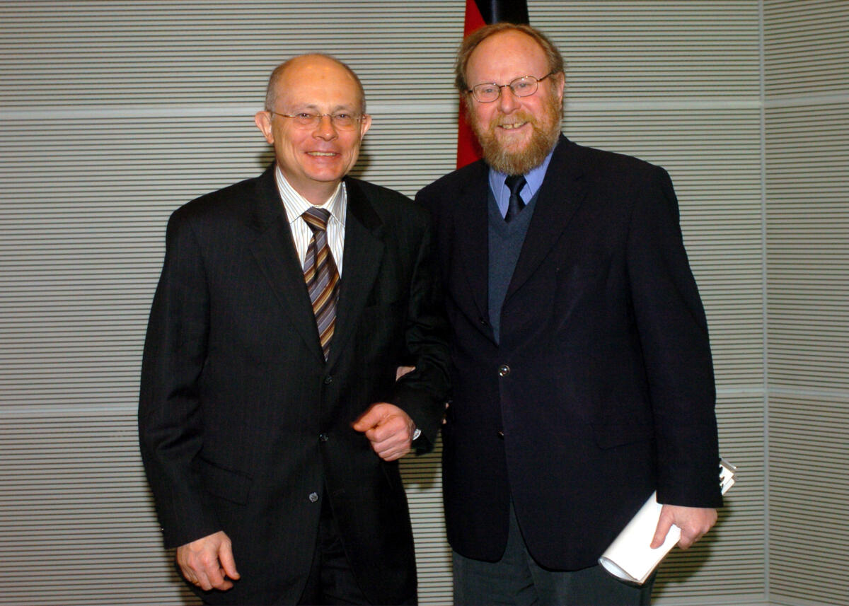 Borowski, Marek; Thierse, Wolfgang Bundestagspräsident Wolfgang Thierse (re.), SPD, empfängt den Vorsitzenden der Sozialdemokratischen Partei Polens, Marek Borowski.; Präsident, Vorsitzender