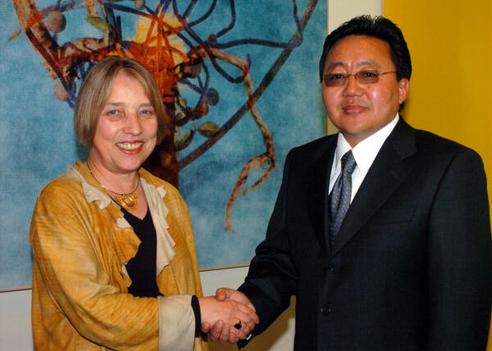 Elbegdorj, Tsakhia; Vollmer, Antje Reichstagsgebäude, Empfangsraum