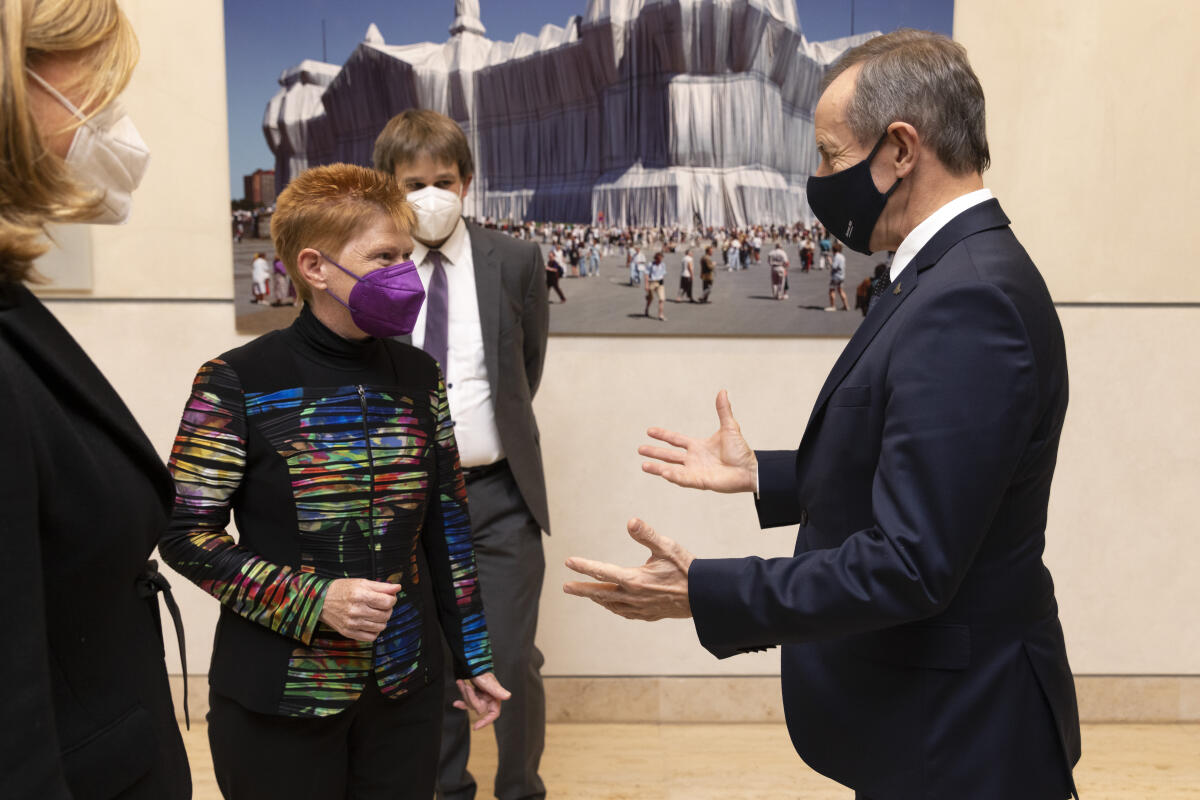 Pau, Petra Bundestagsvizepräsidentin Petra Pau (2.vl), Die Linke, MdB, empfängt den Senatsmarschall der Republik Polen, Herrn Tomasz Grodzki (r), zu einem Gespräch.