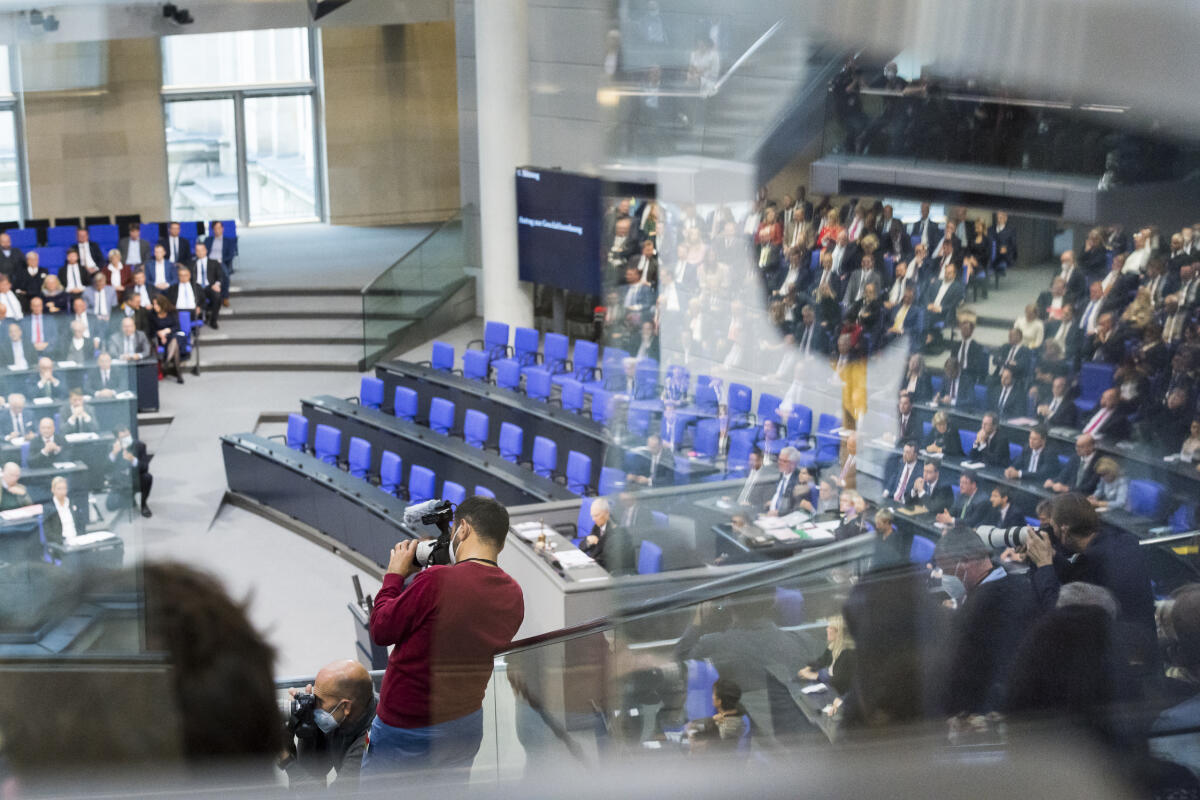 Pressevertreter während der konstituierenden Sitzung des Deutschen Bundestages für die 20. Wahlperiode. Pressevertreter während der konstituierenden Sitzung des Deutschen Bundestages für die 20. Wahlperiode.