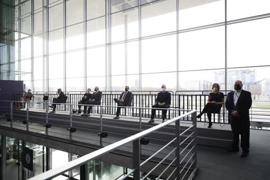 Steinmeier, Frank-Walter; Büdenbender, Elke; Trabert, Gerhard; Otte, Max; Gebauer, Stefanie; Lambrecht, Christine; Harbarth, Stephan Paul-Löbe-Haus