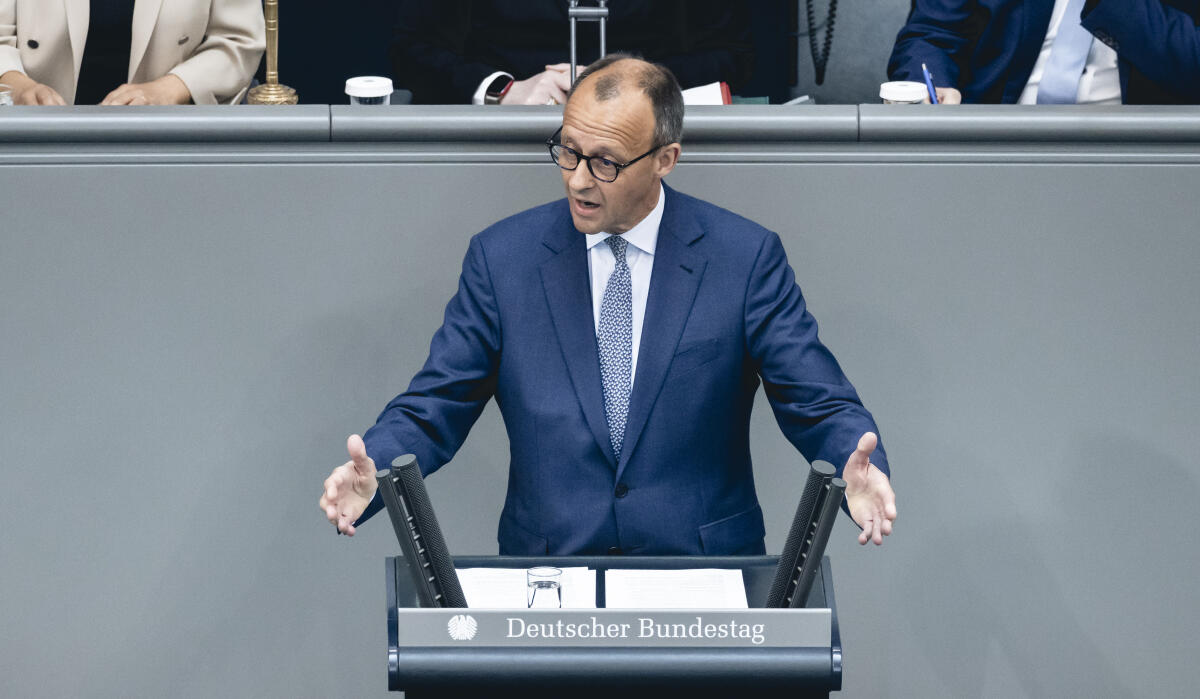Merz, Friedrich Friedrich Merz, CDU, Vorsitzender der Unionsfraktion, im Rahmen der Generalaussprache zum Etat des Bundeskanzlers und des Bundeskanzleramtes in der 40. Sitzung des Deutschen Bundestages. 1.6.2022