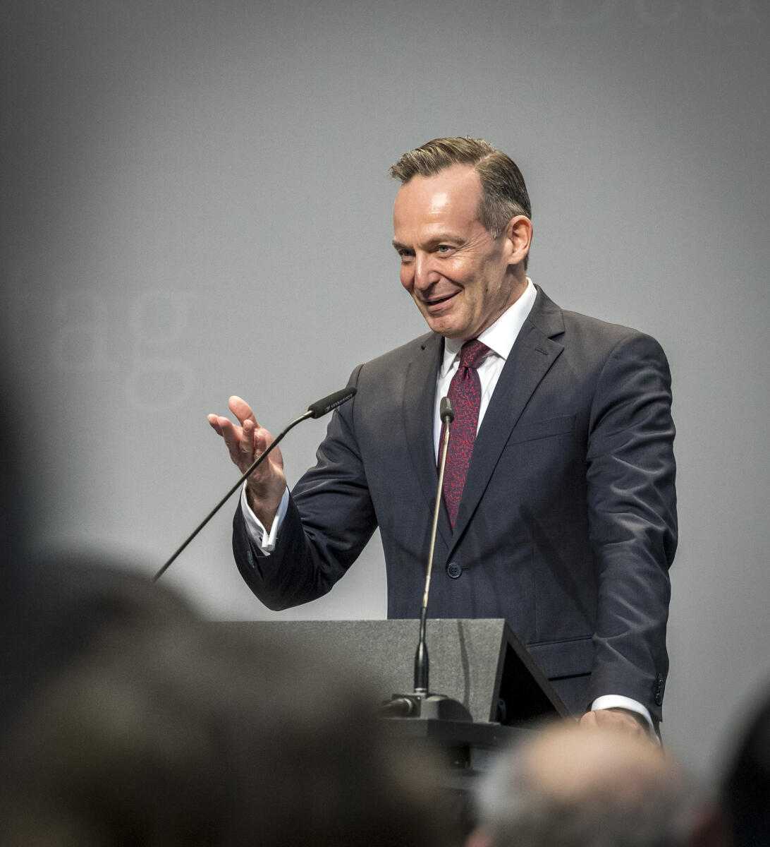 Wissing, Volker Bundesminister für Verkehr und Digitales, Dr. Volker Wissing, FDP, MdB, spricht während der Eröffnung der Ausstellung "70 Jahre zwischen Natur und Gesellschaft" anlässlich des 70. Jubiläums des Deutschen Wetterdienstes.