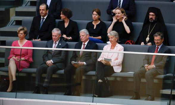 Köhler, Horst; Gauck, Joachim; Solms, Hermann Otto; Bergmann-Pohl, Sabine Reichstagsgebäude, Plenarsaal