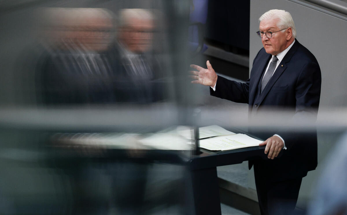 Steinmeier, Frank-Walter Der Deutsche Bundestag erinnert in einer Parlamentarischen Gedenkstunde aus Anlass des 70. Jahrestages an den Volksaufstand in der DDR vom 17. Juni 1953. Hier Bundespräsident Dr. Frank-Walter Steinmeier (im Bild) während der Gedenkrede.
