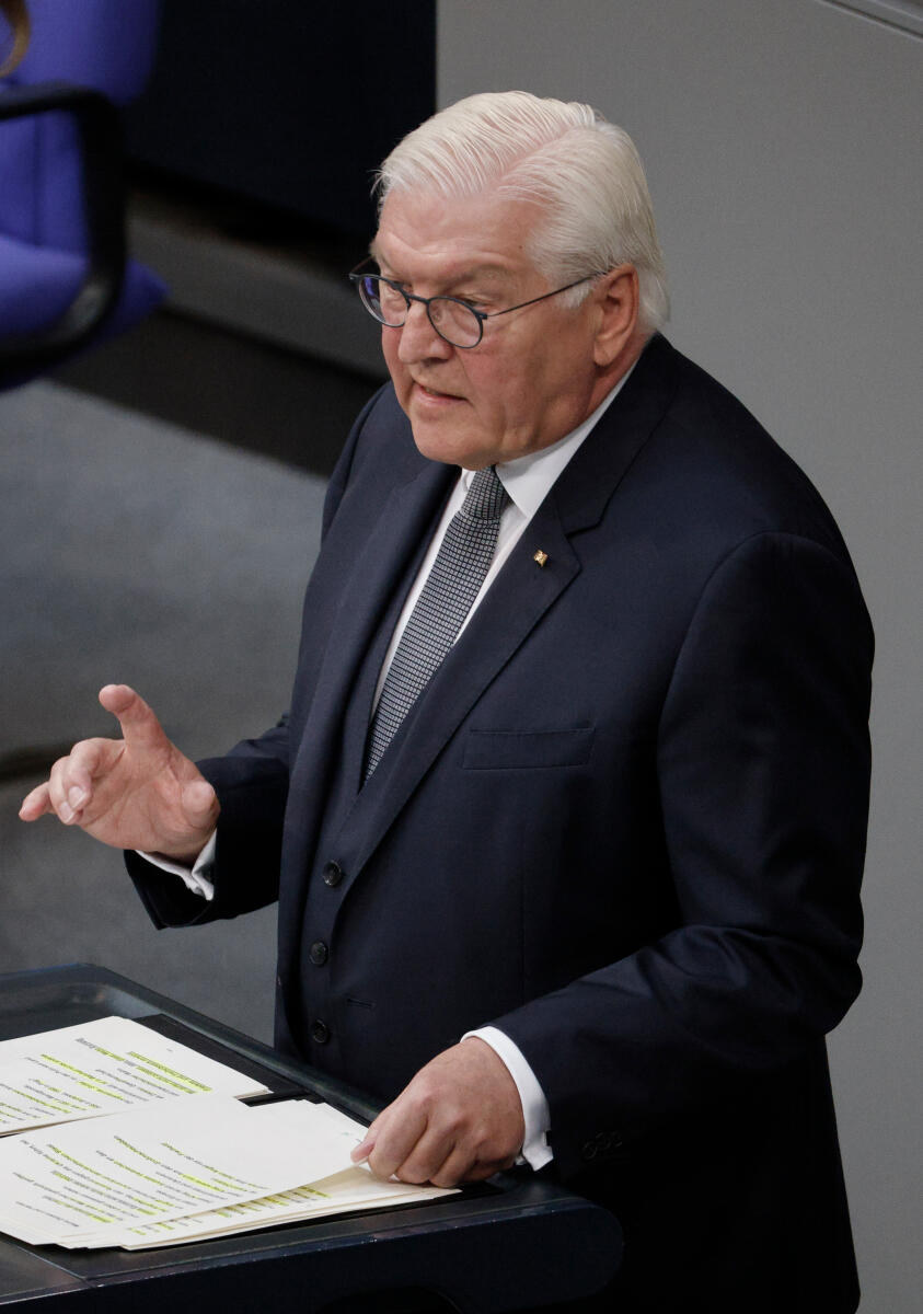 Steinmeier, Frank-Walter Der Deutsche Bundestag erinnert in einer Parlamentarischen Gedenkstunde an den Volksaufstand in der DDR am 17. Juni 1953. Hier Bundespräsident Dr. Frank-Walter Steinmeier (im Bild) während der Gedenkrede.