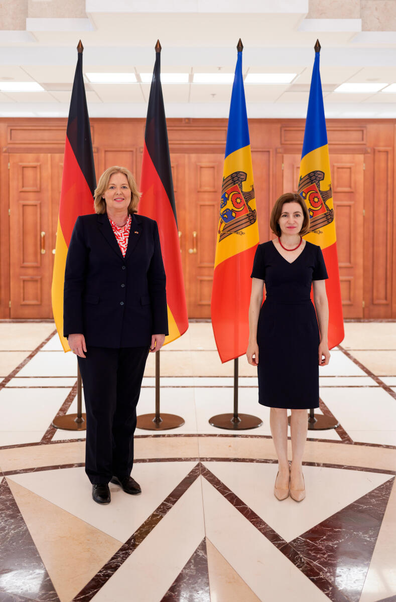 Bundestagspräsidentin Bärbel Bas, SPD, MdB, reist nach Riga (Lettland), Georgien und in die Republik Moldau. Hier Gespräch mit der Präsidentin der Republik Moldau, Maia Sandu. Bas, Bärbel; Sandu, Maia Bundestagspräsidentin Bärbel Bas, SPD, MdB, reist nach Riga (Lettland), Georgien und in die Republik Moldau. Hier Gespräch mit der Präsidentin der Republik Moldau, Maia Sandu.