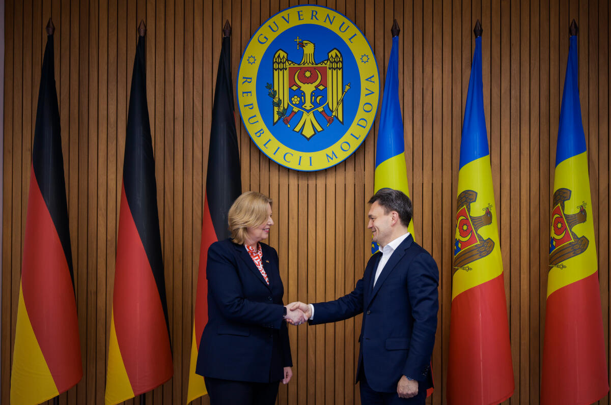 Bundestagspräsidentin Bärbel Bas, SPD, MdB, reist nach Riga (Lettland), Georgien und in die Republik Moldau. Hier Gespräch mit dem Ministerpräsidenten der Republik Moldau, Dorin Recean. Bas, Bärbel; Recean, Dorin Bundestagspräsidentin Bärbel Bas, SPD, MdB, reist nach Riga (Lettland), Georgien und in die Republik Moldau. Hier Gespräch mit dem Ministerpräsidenten der Republik Moldau, Dorin Recean.