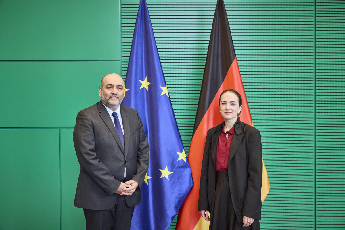 Nouripour, Omid Der Bundestagsvizepräsident Herr Omid Nouripour, Bündnis 90/Die Grünen, MdB, empfängt die ukrainische Friedensnobelpreisträgerin Oleksandra Matviichuk zu einem Gespräch.