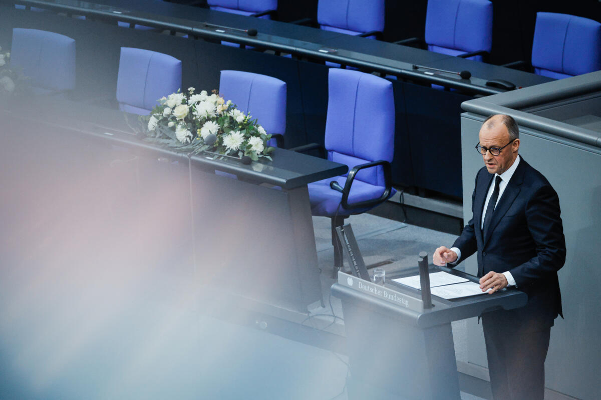 Merz, Friedrich Trauerfeierlichkeiten zu Ehren von Professorin Dr. Rita Süssmuth, Präsidentin des Deutschen Bundestages a. D. - Trauerstaatsakt: Gedenkrede von Bundeskanzler Friedrich Merz (im Bild), CDU/CSU, MdB.