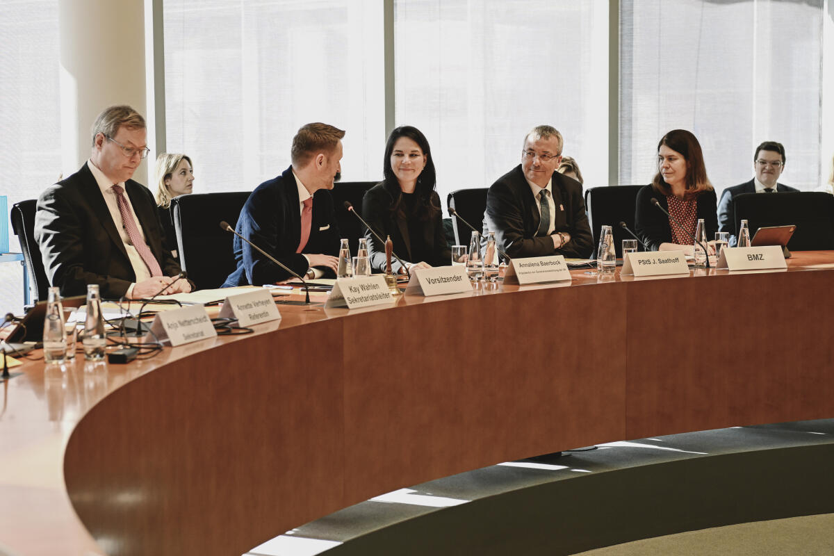 Baerbock, Annalena; Stefinger, Wolfgang Die Präsidentin der Generalversammlung der UN, Frau Annalena Baerbock zu Gast im Ausschuss für wirtschaftliche Zusammenarbeit.