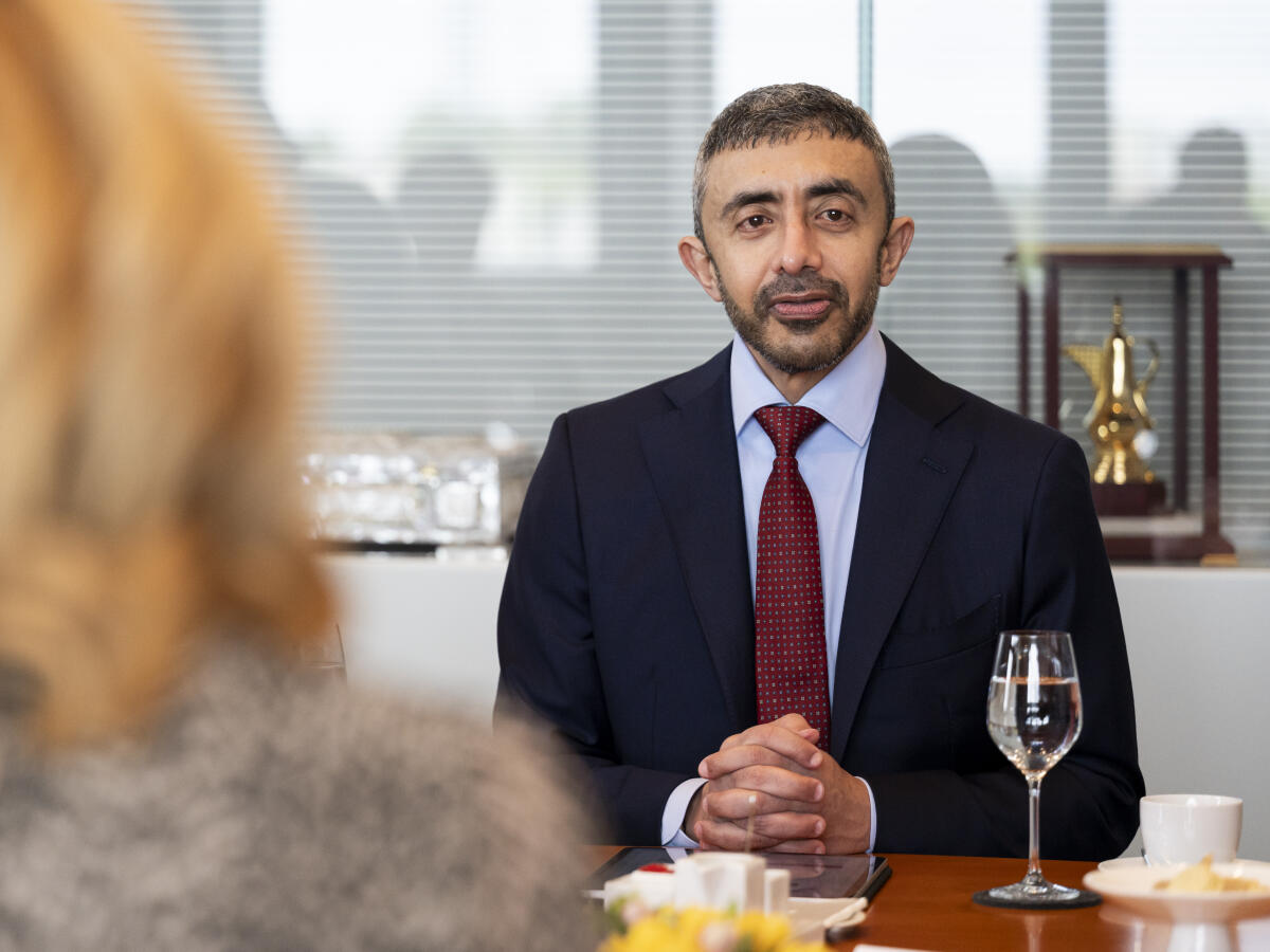 Abdullah bin Zaye Al Nahyan Bundestagspräsidentin Julia Klöckner, CDU/CSU, MdB, empfängt den Außenminister der Vereinigten Arabischen Emirate, S. E. Scheich Abdullah bin Zaye Al Nahyan, zu einem Gespräch 