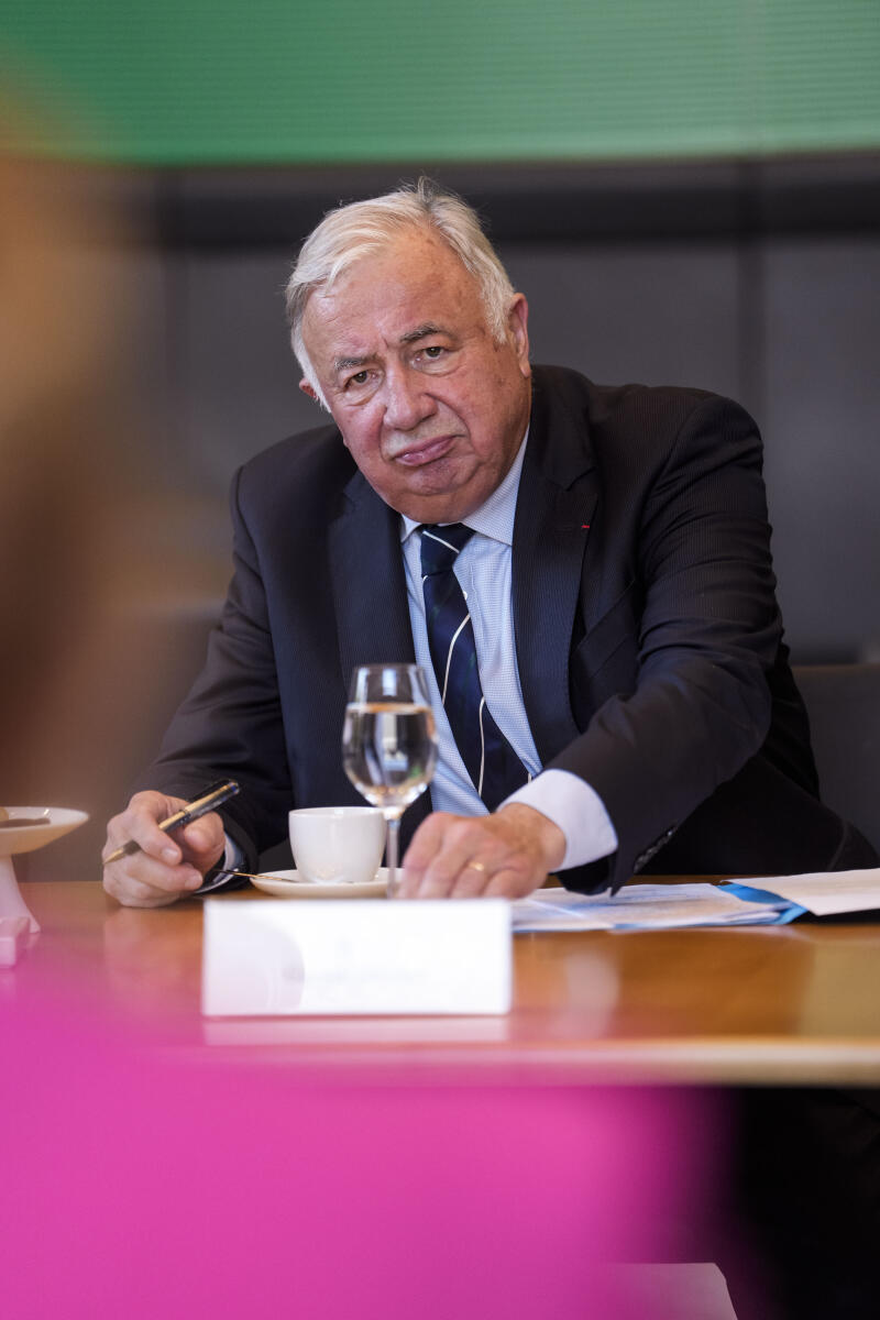Klöckner, Julia Bundestagspräsidentin Julia Klöckner, CDU/CSU, MdB, empfängt den Präsidenten des Senats der Französischen Republik, Gérard Larcher (im Bild), zu einem Gespräch.